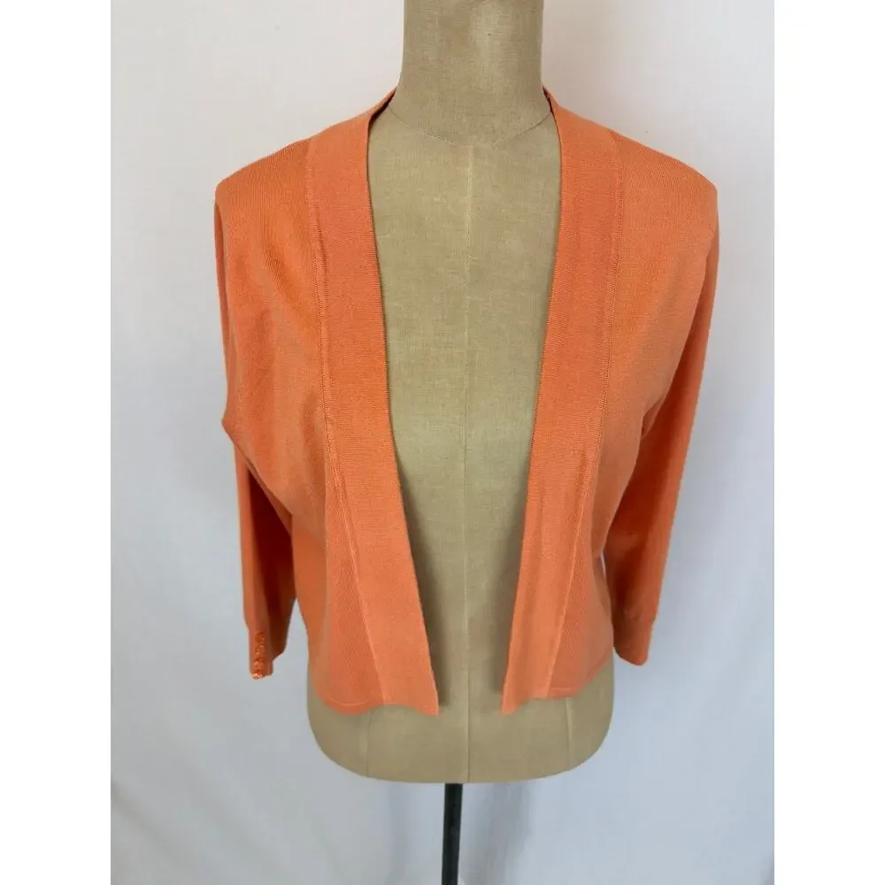 NWT Soya Concept Orange Cropped Cardigan Size XS #0450